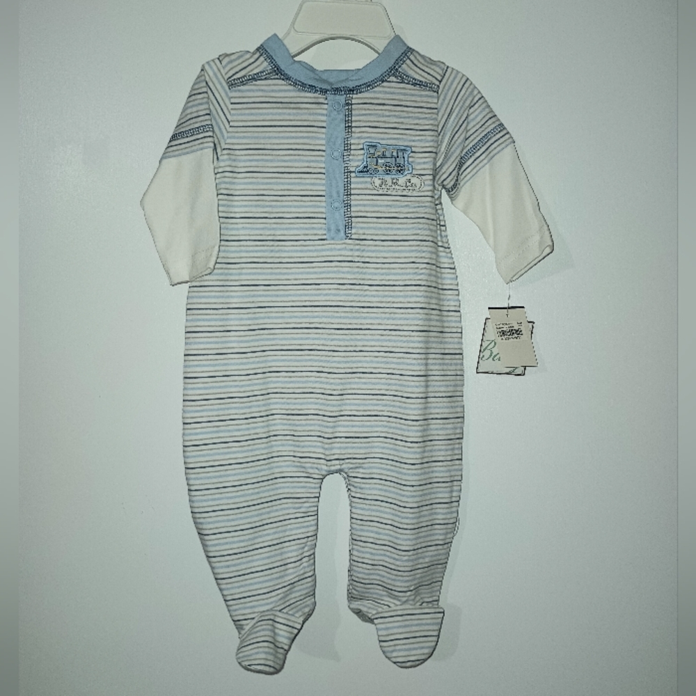 3 months Bloomingdales baby boy train footie outfit